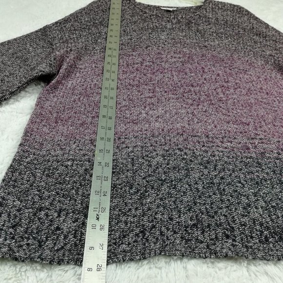 Pure Jill Women Sweater Pullover 3/4 Drop Sleeve Purple Ombre Knit Petite MP - Picture 5 of 11